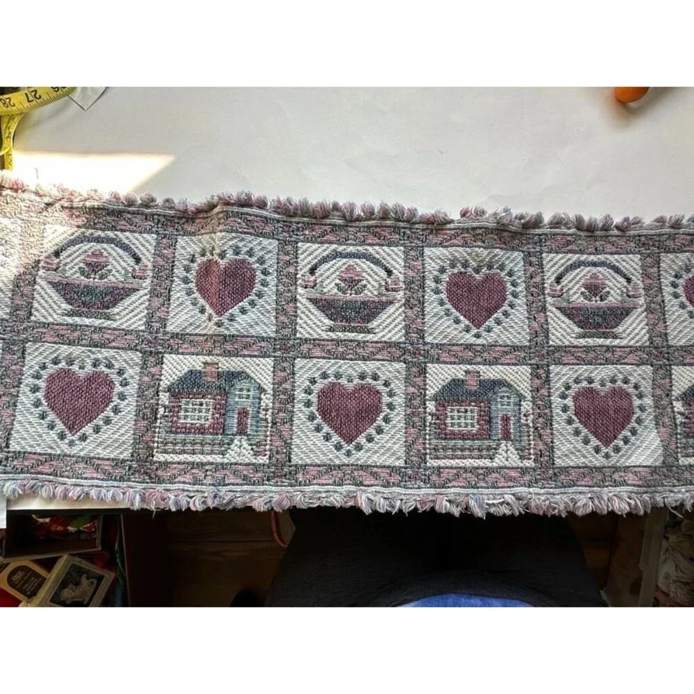 Granny core cottage core table runner tapestry